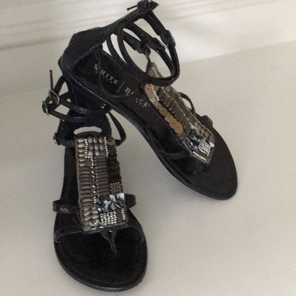 White House Black Market Size 6 1/2 beaded sandals